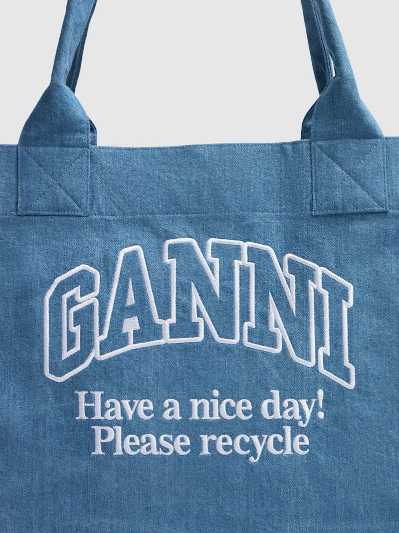 GANNI Denim Canvas Tote bag