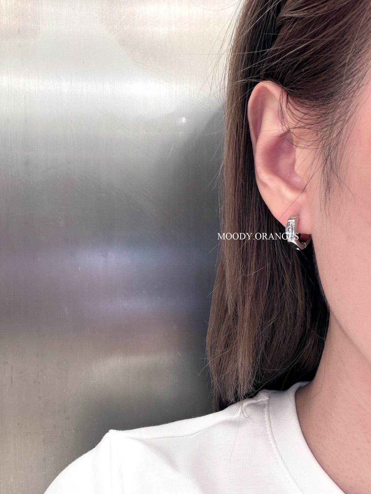 Diesel Stainless Steel Single Hoop Earring