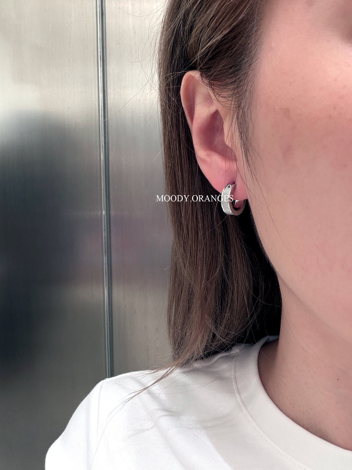 Diesel Stainless Steel Hoop Earring