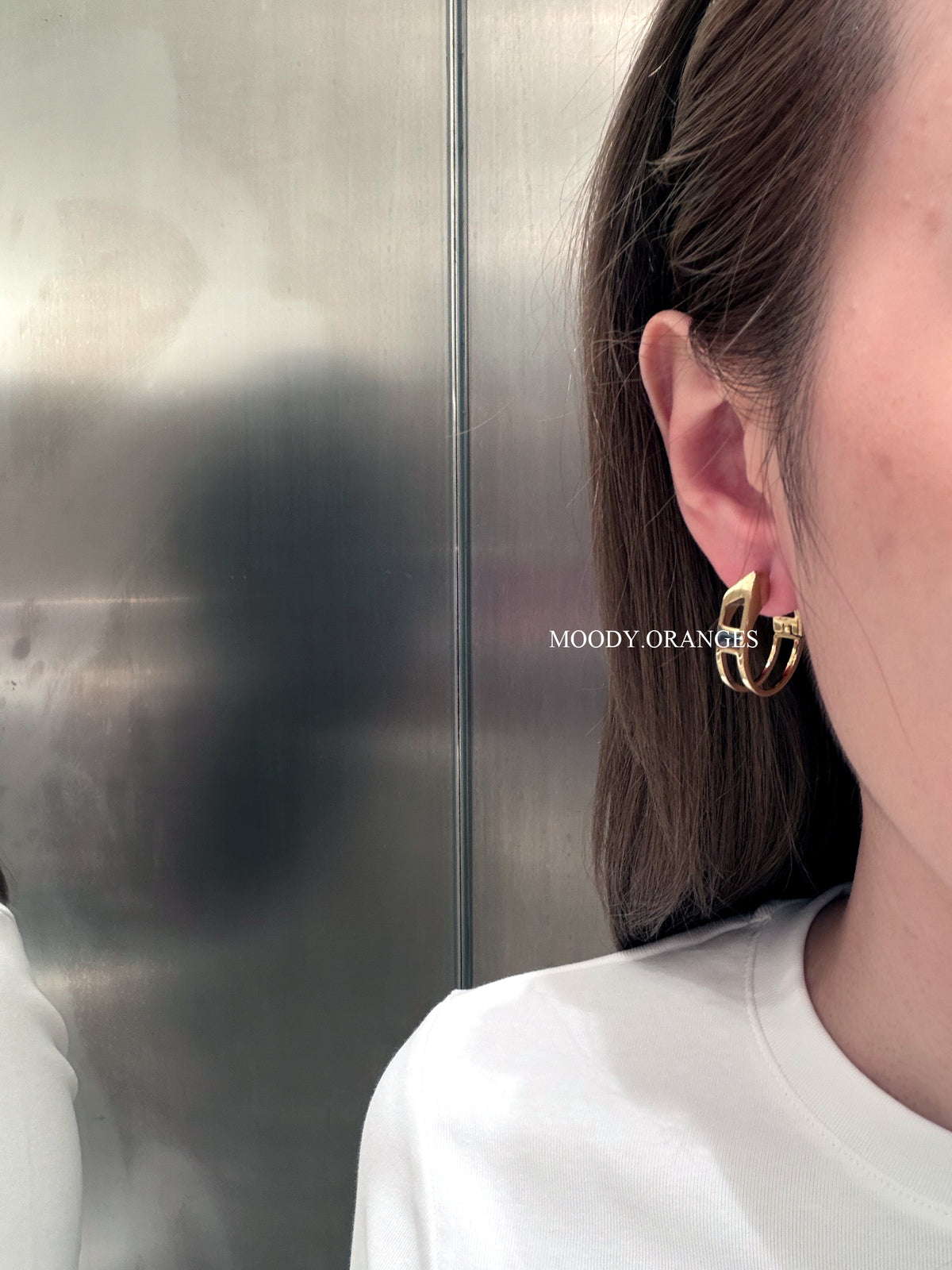 Diesel Gold-Tone Stainless Steel Hoop Earrings