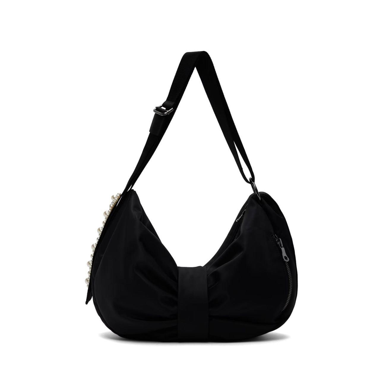 Simone Rocha Black Beaded Sling Bow Bag