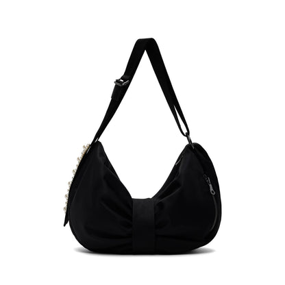 Simone Rocha Black Beaded Sling Bow Bag