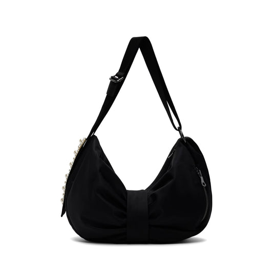 Simone Rocha Black Beaded Sling Bow Bag