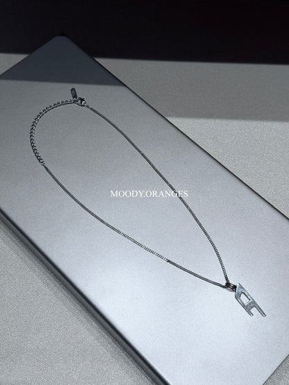 Diesel Stainless Steel D Logo Pendant Necklace