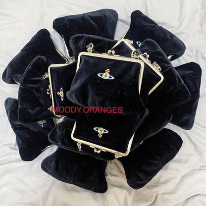 Vivienne Westwood Black Velvet Dumpling Bag - MOODY ORANGES