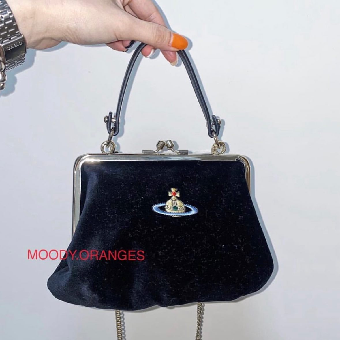 Vivienne Westwood Black Velvet Dumpling Bag - MOODY ORANGES