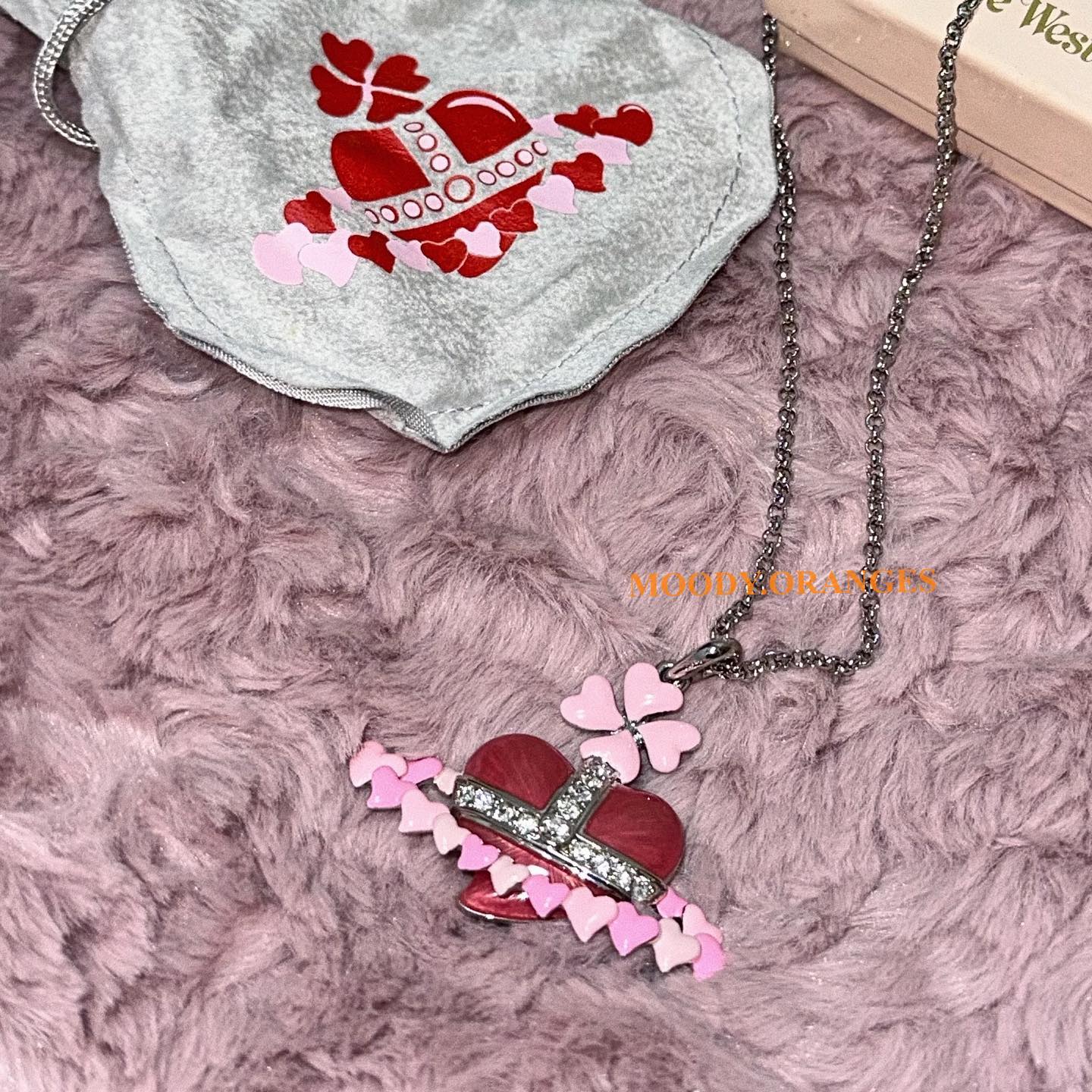 Vivienne Westwood Vintage Pink Heart Necklace - MOODY ORANGES