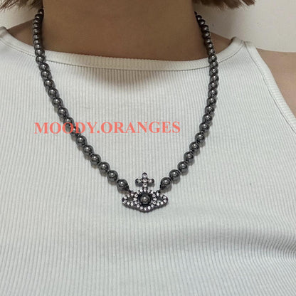 Vivienne Westwood Grey Olympia Necklace - MOODY ORANGES