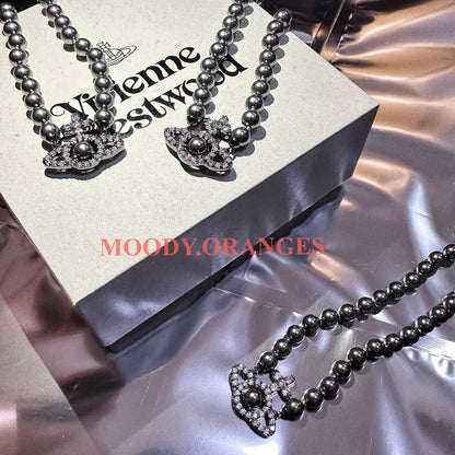 Vivienne Westwood Grey Olympia Necklace - MOODY ORANGES