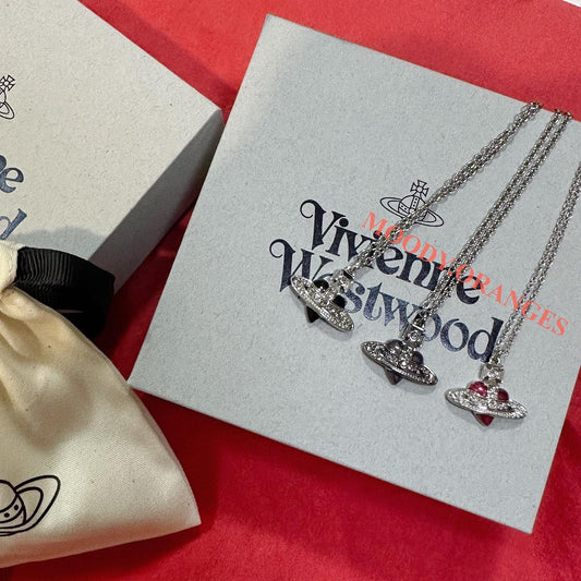 Vivienne Westwood Diamente Heart Necklaces - MOODY ORANGES