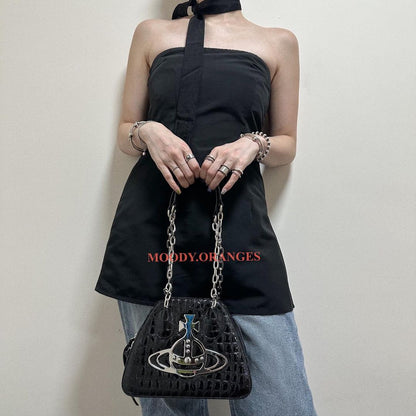 Vivienne Westwood Vintage Black Crocs Yasmine Bag - MOODY ORANGES