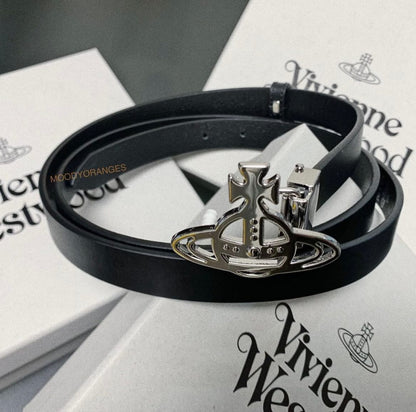 Vivienne Westwood Black/Silver Orb Belt - MOODY ORANGES