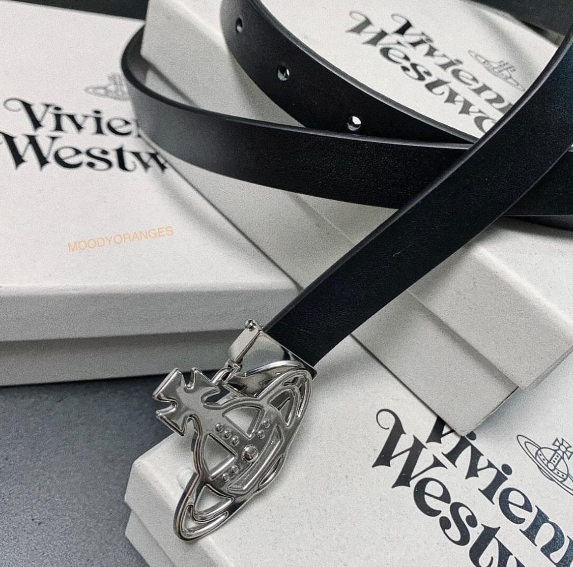 Vivienne Westwood Black/Silver Orb Belt - MOODY ORANGES