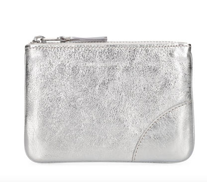 Comme des Garçons Wallet Silver Leather zip wallet - MOODY ORANGES