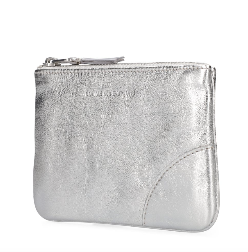 Comme des Garçons Wallet Silver Leather zip wallet - MOODY ORANGES