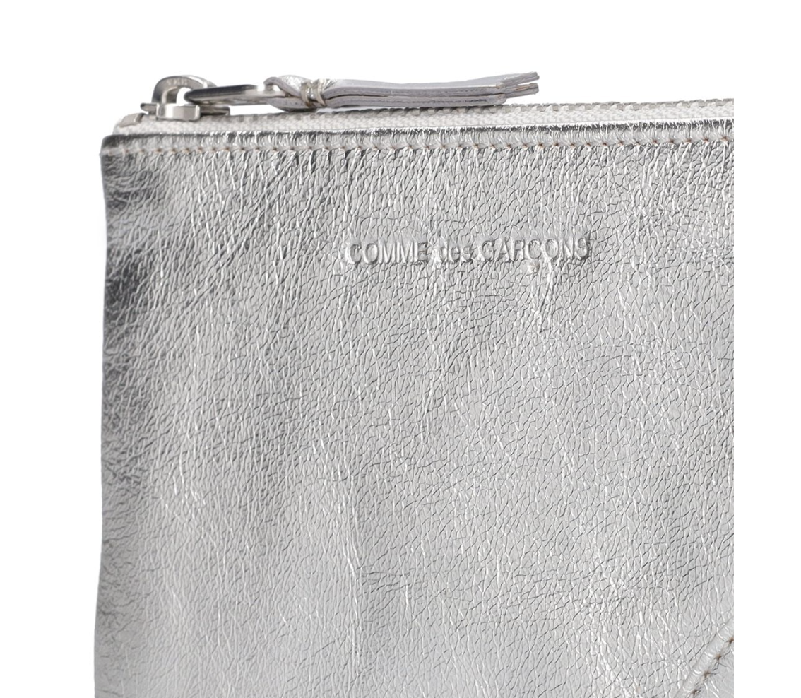 Comme des Garçons Wallet Silver Leather zip wallet - MOODY ORANGES