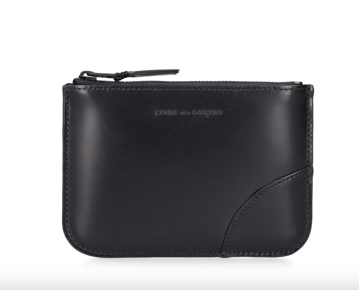 Comme des Garçons Wallet Very black leather pouch - MOODY ORANGES