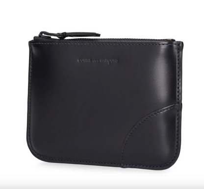 Comme des Garçons Wallet Very black leather pouch - MOODY ORANGES