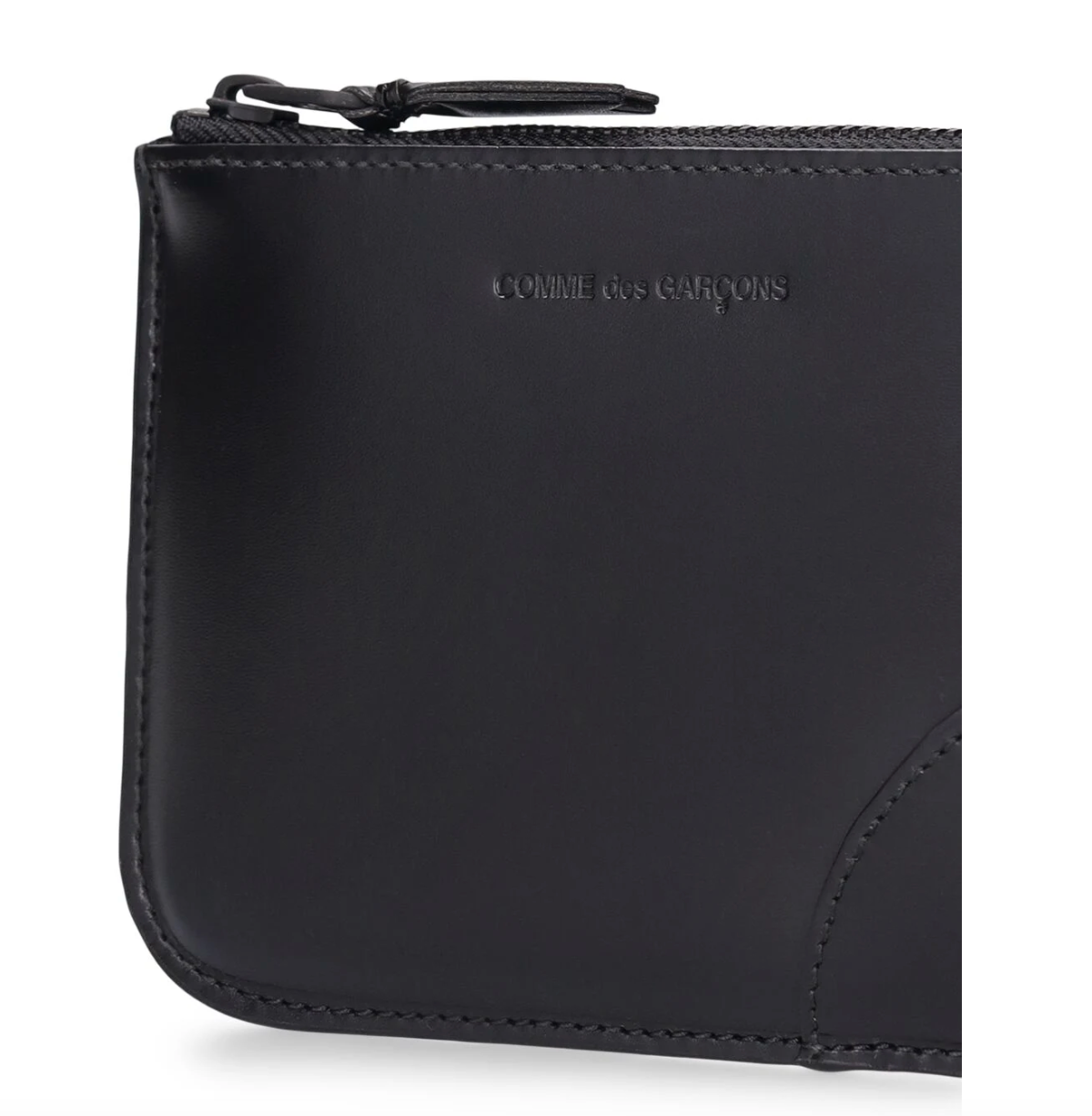 Comme des Garçons Wallet Very black leather pouch - MOODY ORANGES