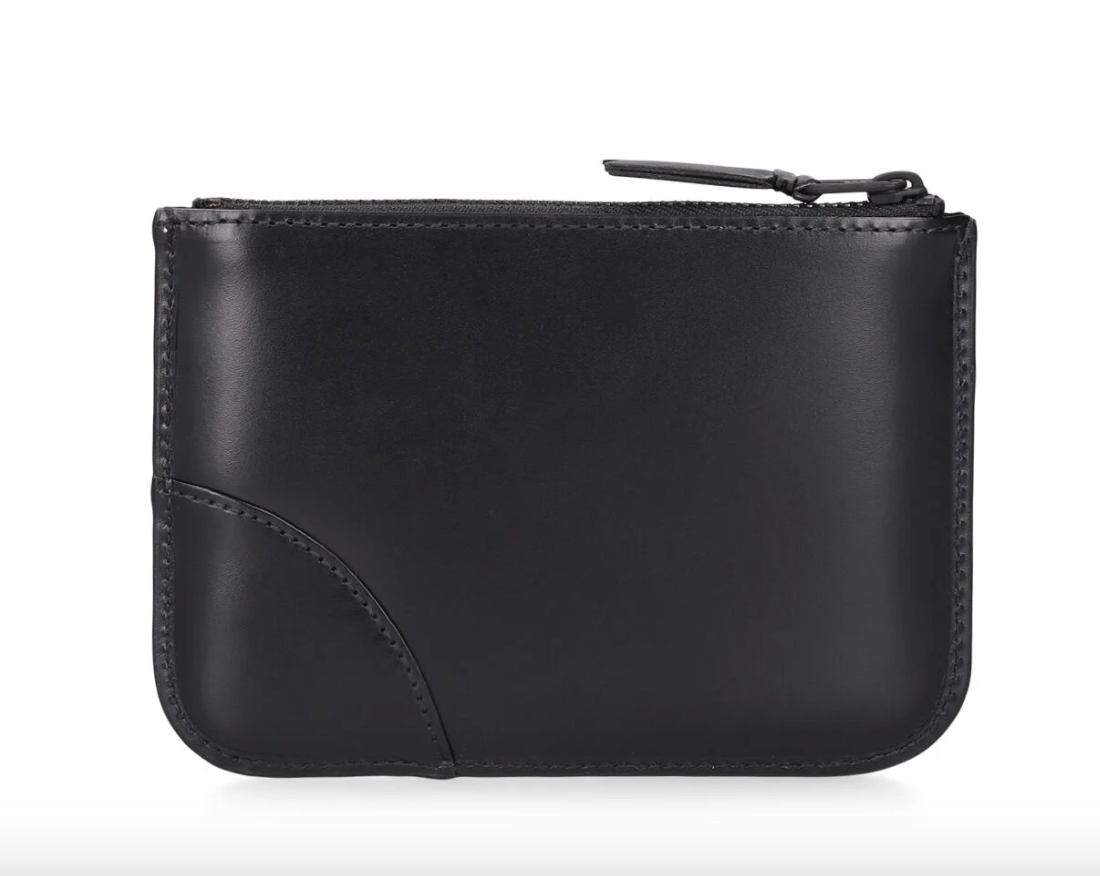 Comme des Garçons Wallet Very black leather pouch - MOODY ORANGES