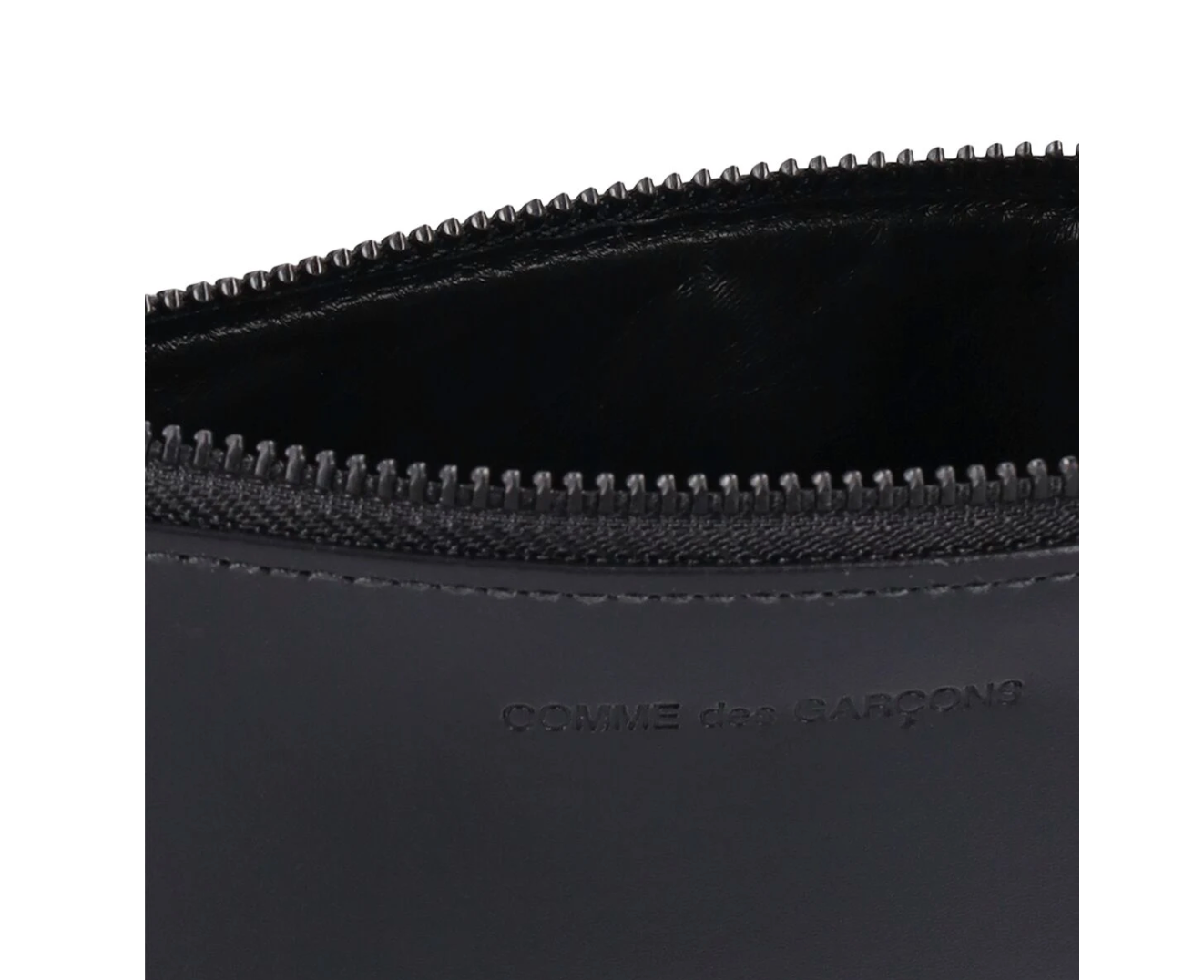 Comme des Garçons Wallet Very black leather pouch - MOODY ORANGES