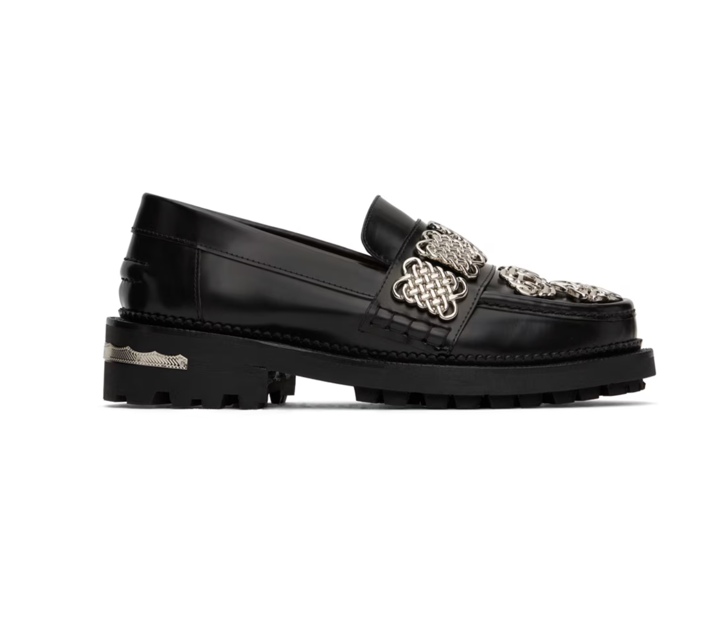 Toga Pulla Exclusive Black Embellished Loafers - MOODY ORANGES
