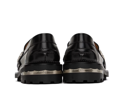 Toga Pulla Exclusive Black Embellished Loafers - MOODY ORANGES