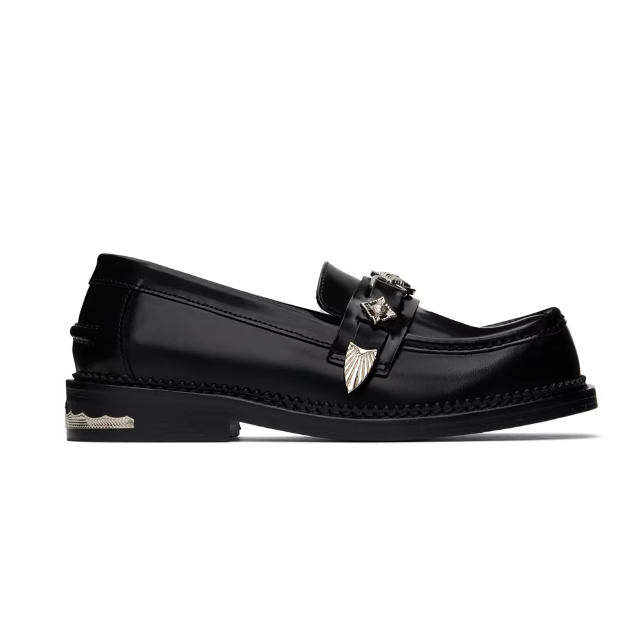 Toga Pulla Black Buckle Loafers