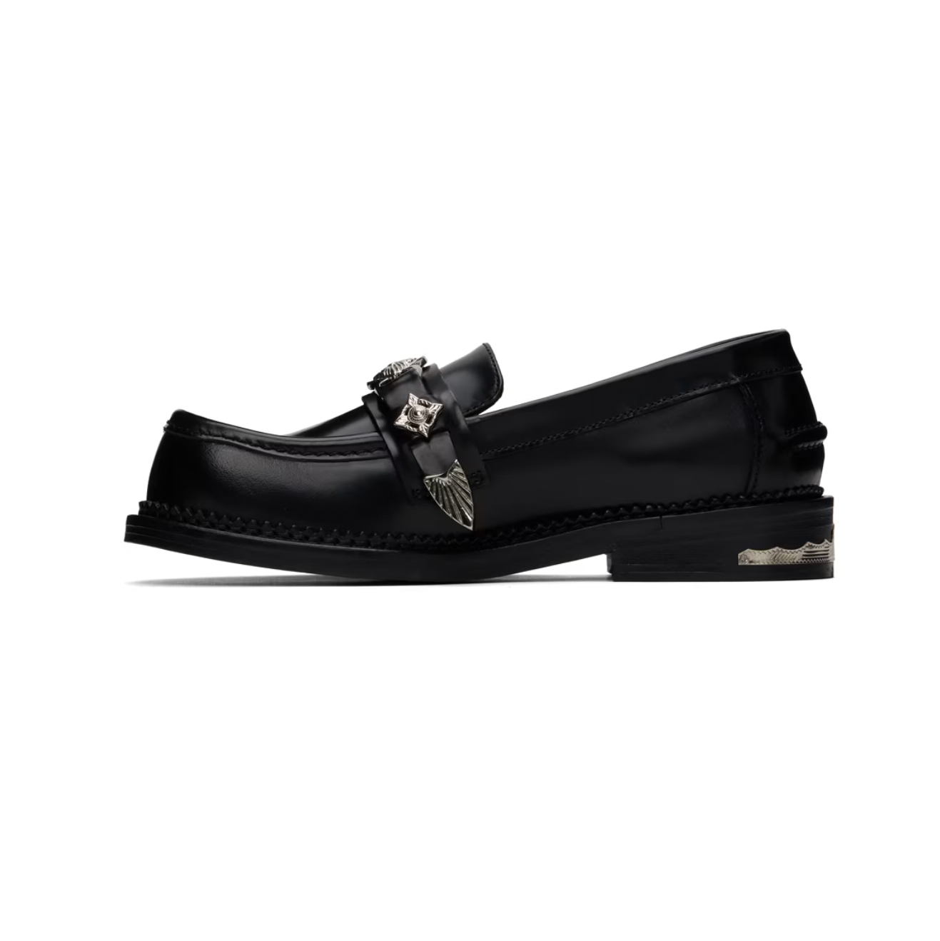 Toga Pulla Black Buckle Loafers