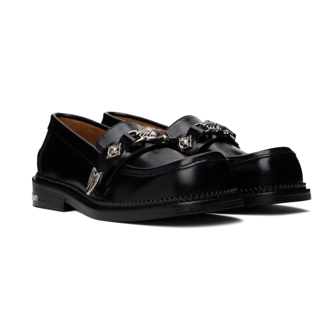 Toga Pulla Black Buckle Loafers