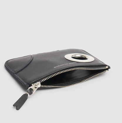 Comme des Garçons Wallet Silver eyelet mini pouch