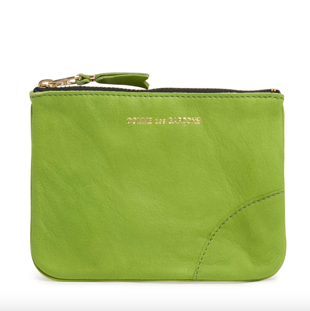 Comme des Garçons Wallet Green Washed zip wallet