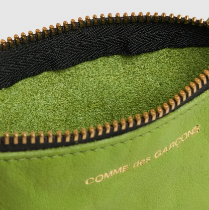 Comme des Garçons Wallet Green Washed zip wallet