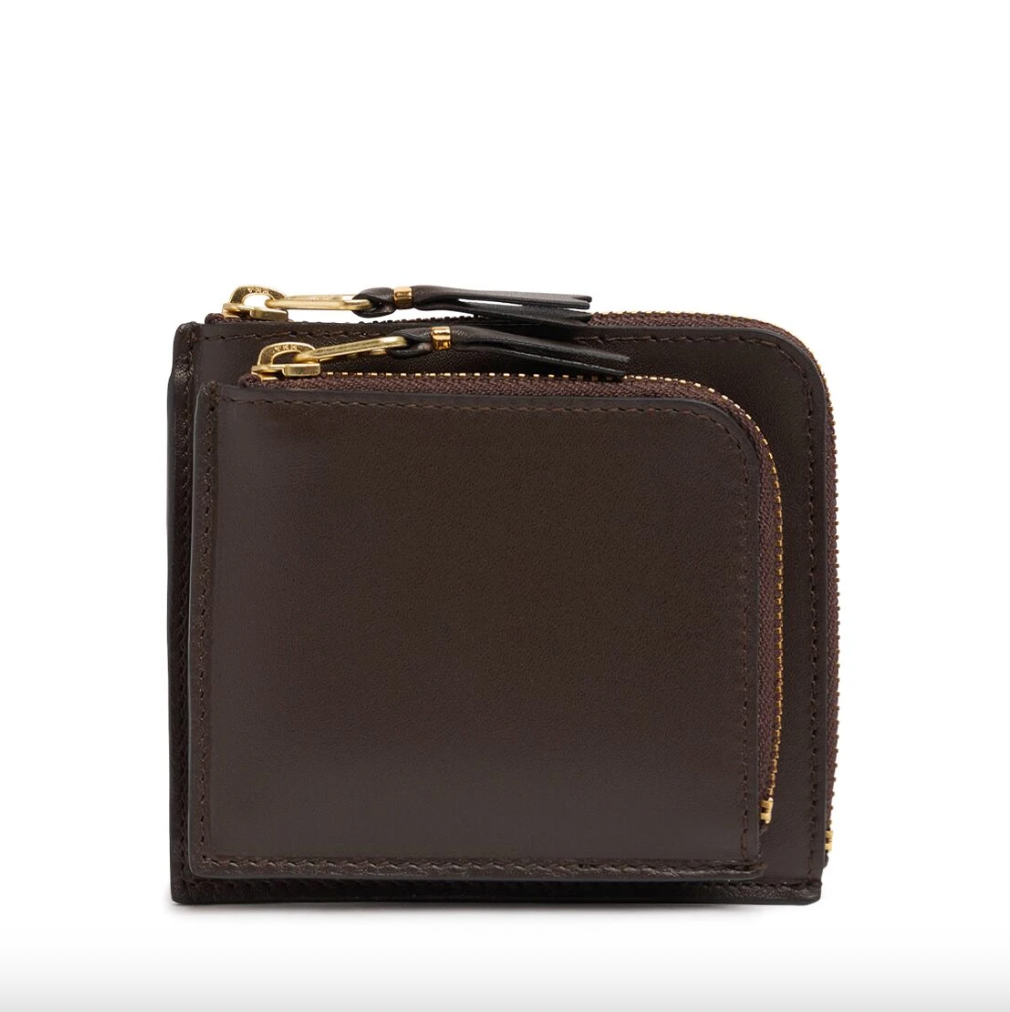 Comme des Garçons Wallet Brown Outside pocket zip wallet