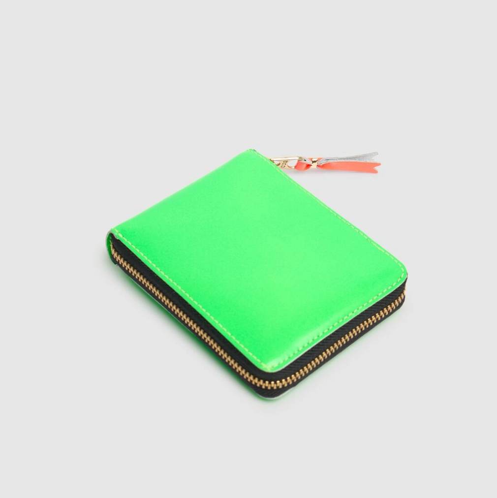 Comme des Garçons Wallet Super fluo leather zip-around wallet