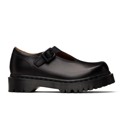 Dr. Martens Black Rejena Mary Jane Old Harness Leather Loafers - MOODY ORANGES