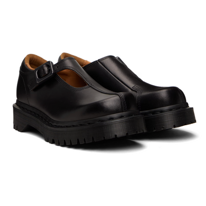 Dr. Martens Black Rejena Mary Jane Old Harness Leather Loafers - MOODY ORANGES