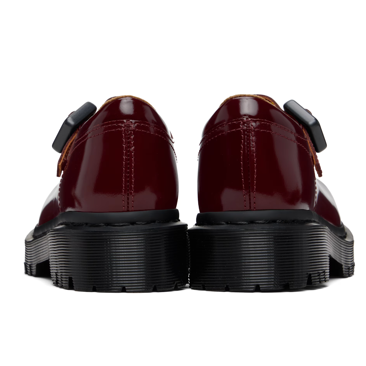 Dr. Martens Burgundy Rejena Mary Jane Laquered Leather Loafers - MOODY ORANGES