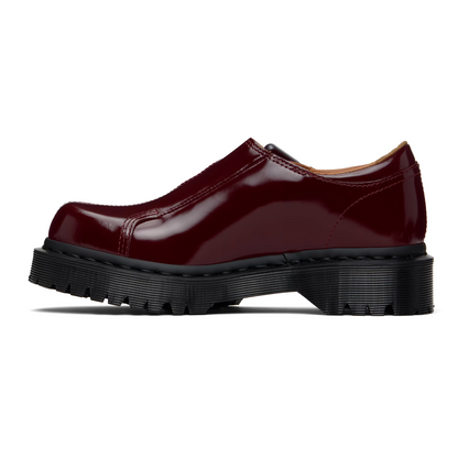 Dr. Martens Burgundy Rejena Mary Jane Laquered Leather Loafers - MOODY ORANGES