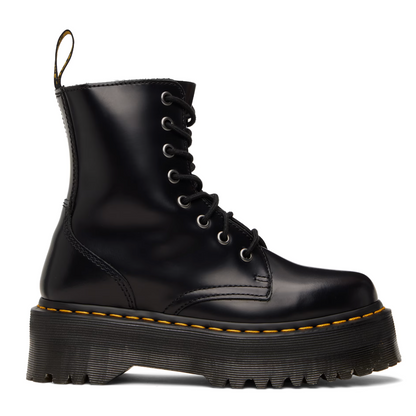 Dr. Martens Black Jadon Smooth Leather Platform Boots - MOODY ORANGES