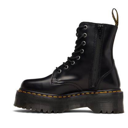 Dr. Martens Black Jadon Smooth Leather Platform Boots - MOODY ORANGES