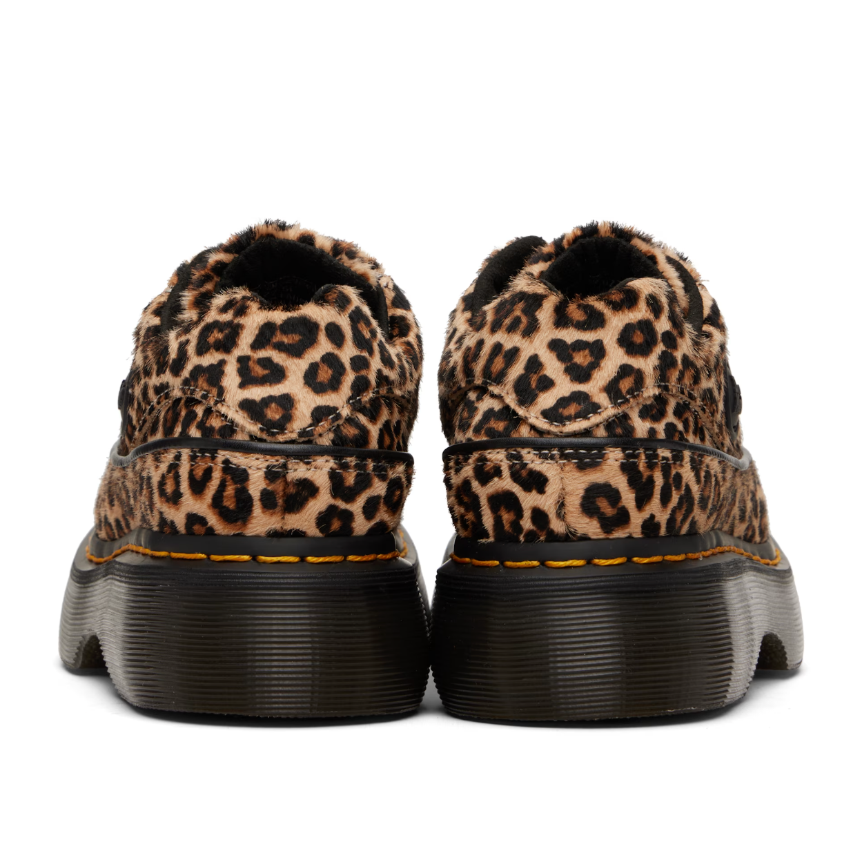 Dr. Martens Tan Buzz 5-Eye Leopard Derbys - MOODY ORANGES