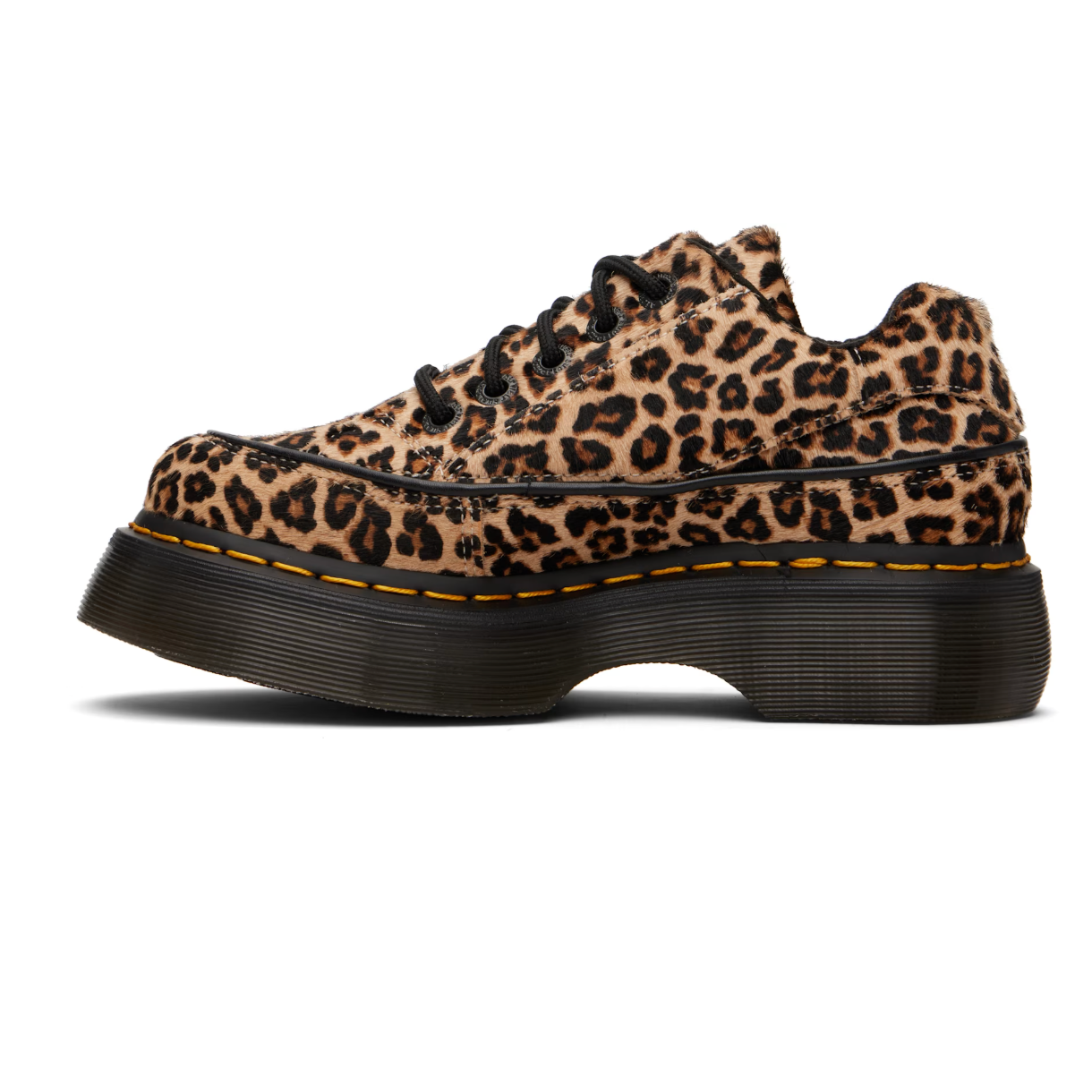 Dr. Martens Tan Buzz 5-Eye Leopard Derbys - MOODY ORANGES