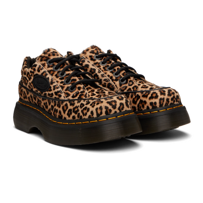 Dr. Martens Tan Buzz 5-Eye Leopard Derbys - MOODY ORANGES
