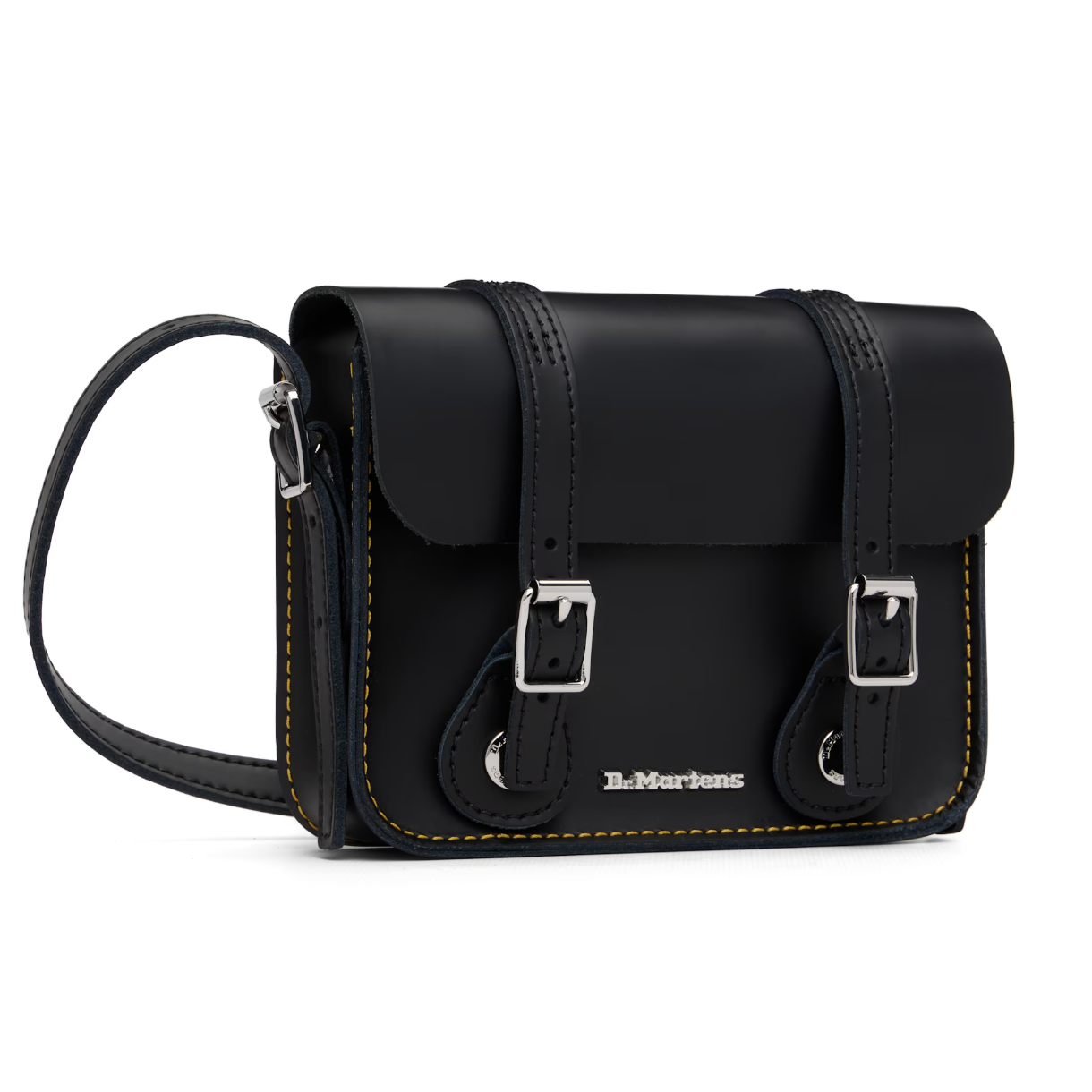Dr. Martens Black 7" Leather Crossbody Bag - MOODY ORANGES
