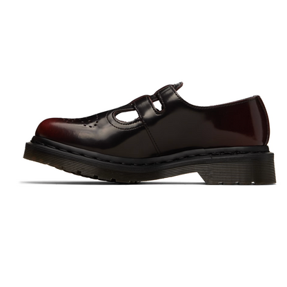 Dr. Martens Black & Burgundy 8065 Mary Jane Loafers - MOODY ORANGES