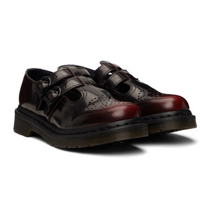 Dr. Martens Black & Burgundy 8065 Mary Jane Loafers - MOODY ORANGES