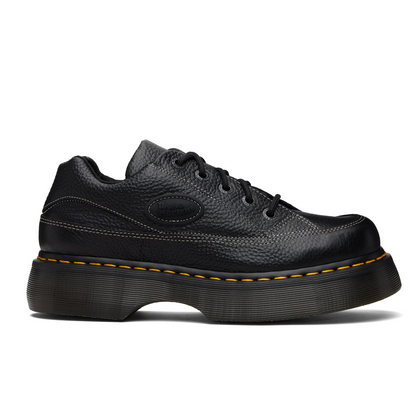 Dr. Martens Black Buzz 5-Eye Milled Nappa Leather Derbys - MOODY ORANGES