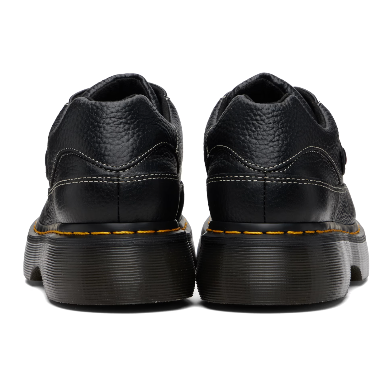 Dr. Martens Black Buzz 5-Eye Milled Nappa Leather Derbys - MOODY ORANGES