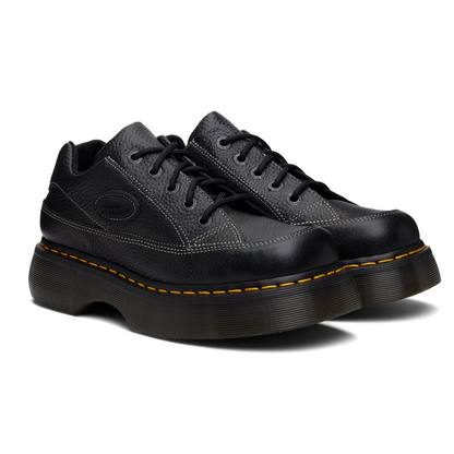 Dr. Martens Black Buzz 5-Eye Milled Nappa Leather Derbys - MOODY ORANGES